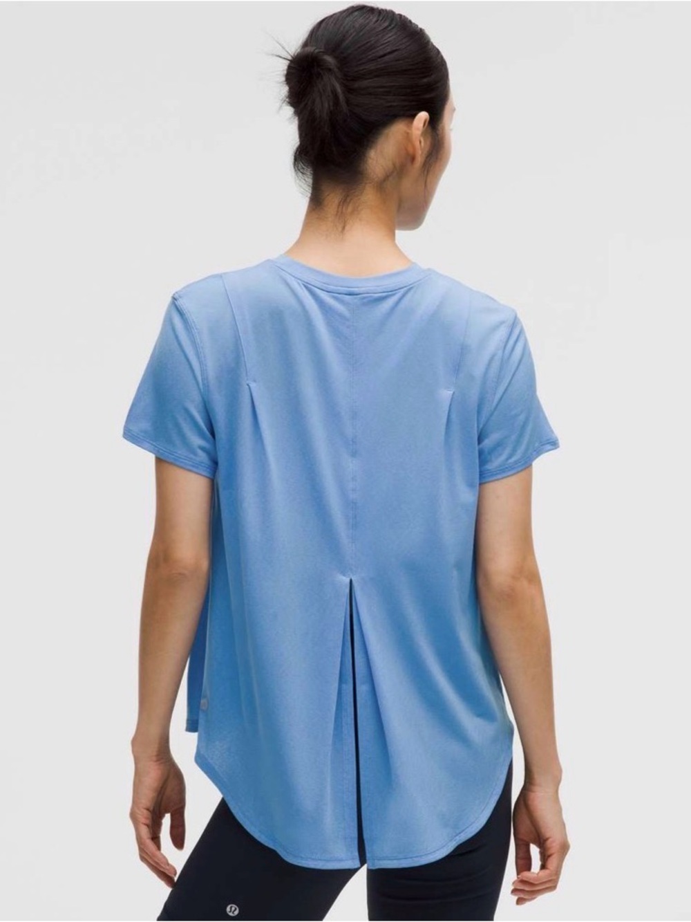 lululemon athletica Light Blue Short-Sleeve Split Back Tee